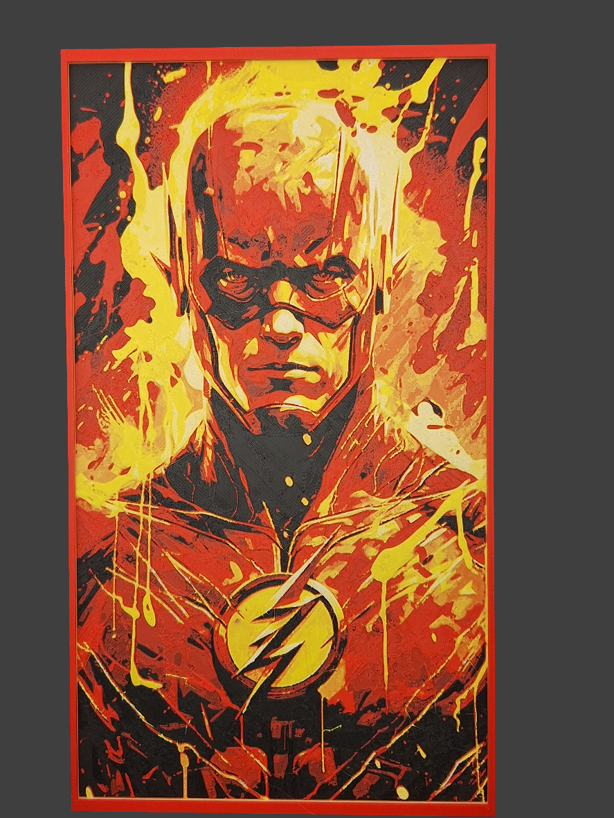 Scarlet Speedster Blaze – 3D Hero Art Panel Inspired by The Flash