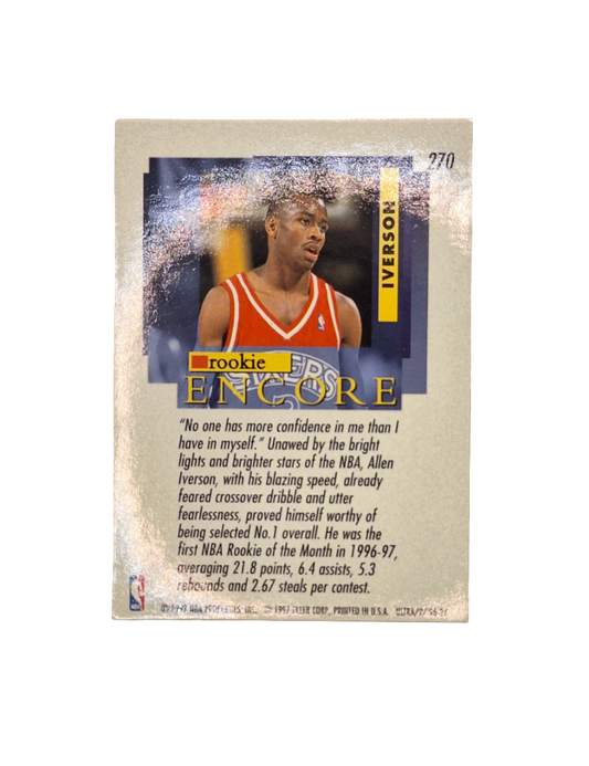 Allen Iverson – 1996-97 Fleer Ultra Rookie Card #82