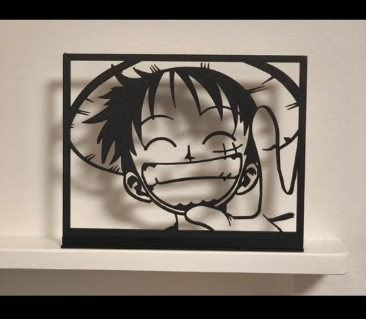 Straw Hat Pirate 3D Shadow Art – Custom Colors + Stand Included